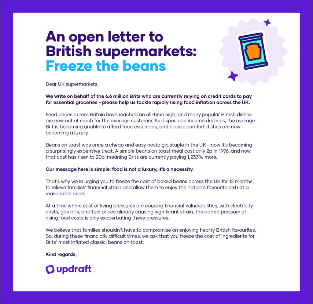 Supermarket letter